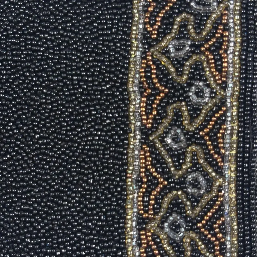 Fine Arts Bag Co Vintage 1950s 60s Beaded Evening Bag Black MCM Art Deco